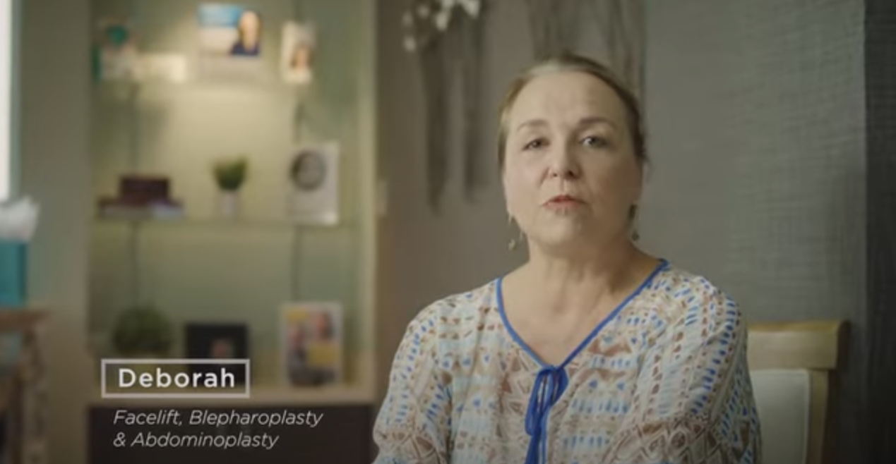 Deborah speaking about facelift, blepharoplasty, and abdominoplasty