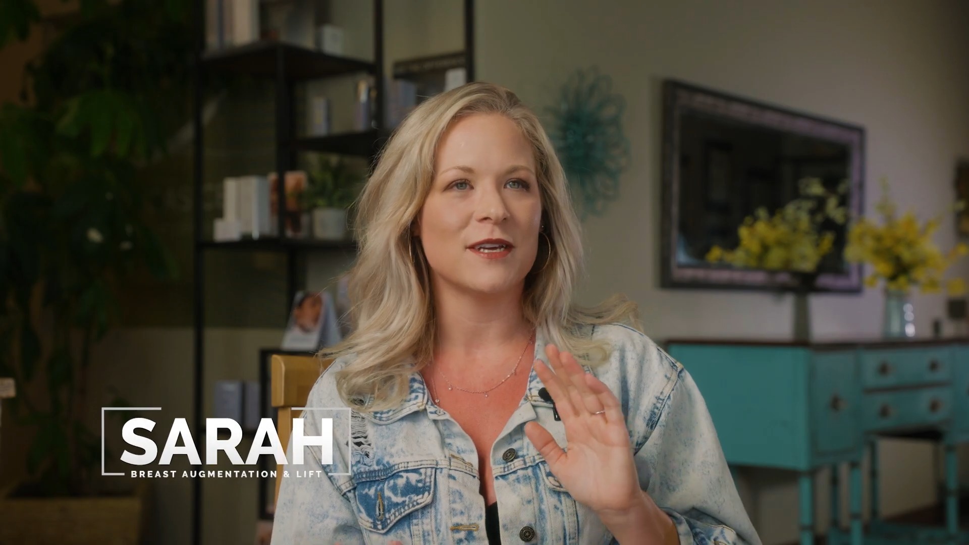 Sarah talking about breast augmentation