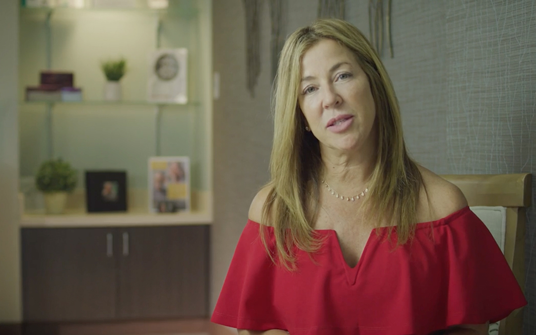 Karen speaking to camera